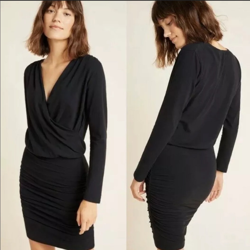 Sundry by Anthropologie Ruched Surplice Dress